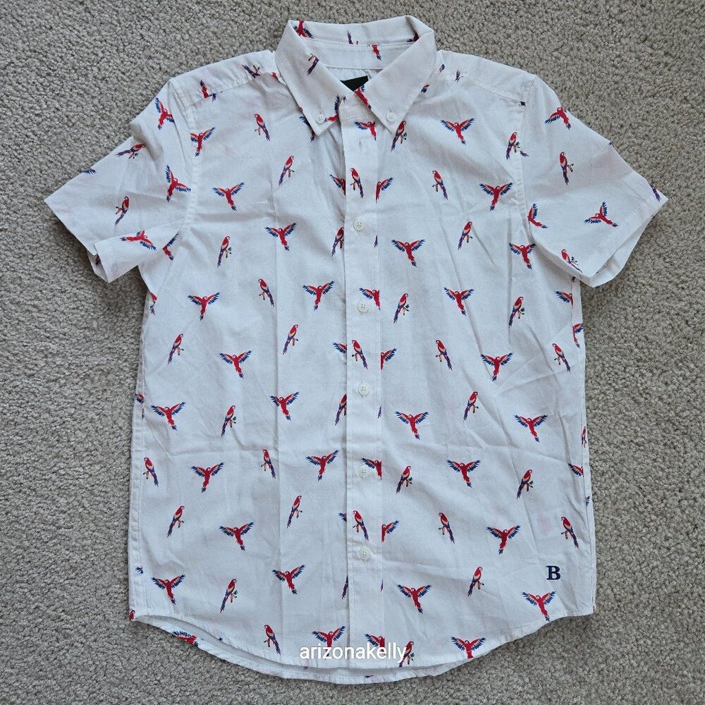 NWT Brooks Brothers Cotton Button Down Shirt Kids OR Petite Woman Parrots Bird